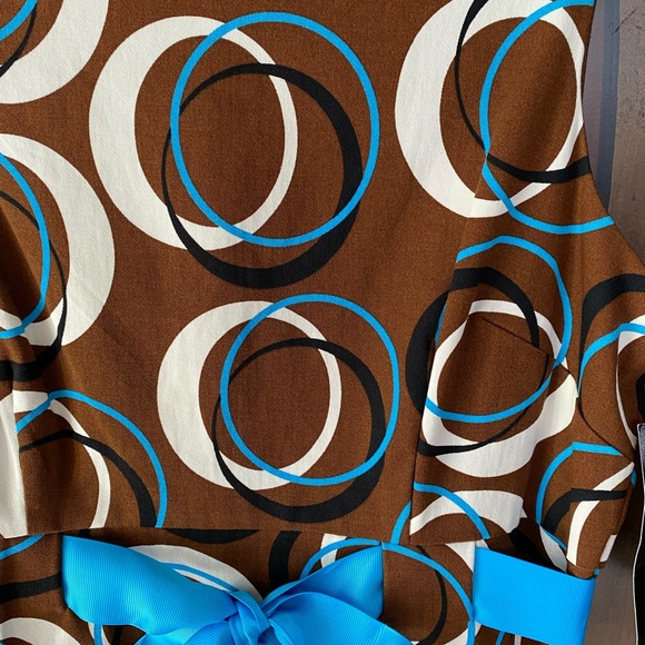 NWT Jessica Howard, Brown/Cream/Black Sleeveless dress, size 12P - Picture 6 of 6